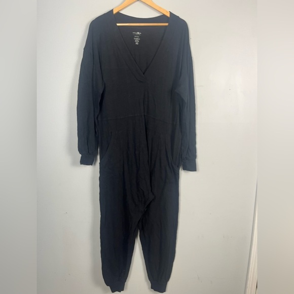 Natural life 100% cotton black v-neck Charlie jumpsuit oversize size XS - Picture 2 of 6